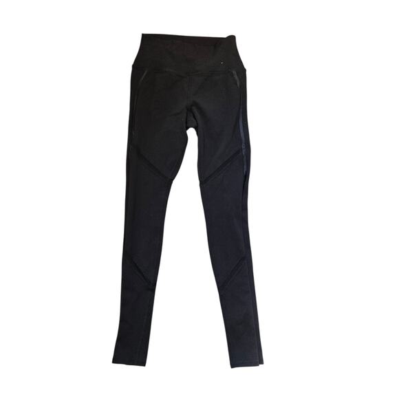 ALO Yoga Pants - Alo Yoga Classic Black Mesh Panel High Rise Leggings Athletic Gym, Women's Small